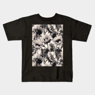 Sunflowers in Soft Sepia Kids T-Shirt